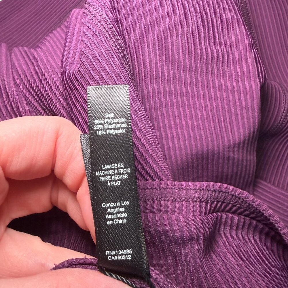 For Love & Lemons Purple Ribbed High Waist Leggings XS NWT - Picture 6 of 7